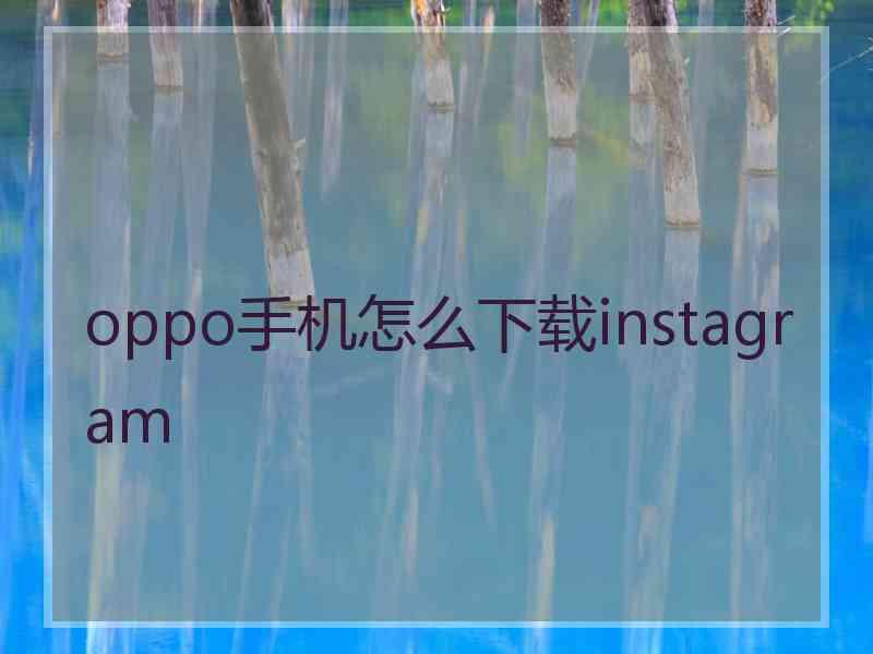 oppo手机怎么下载instagram