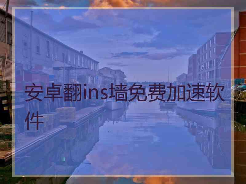 安卓翻ins墙免费加速软件