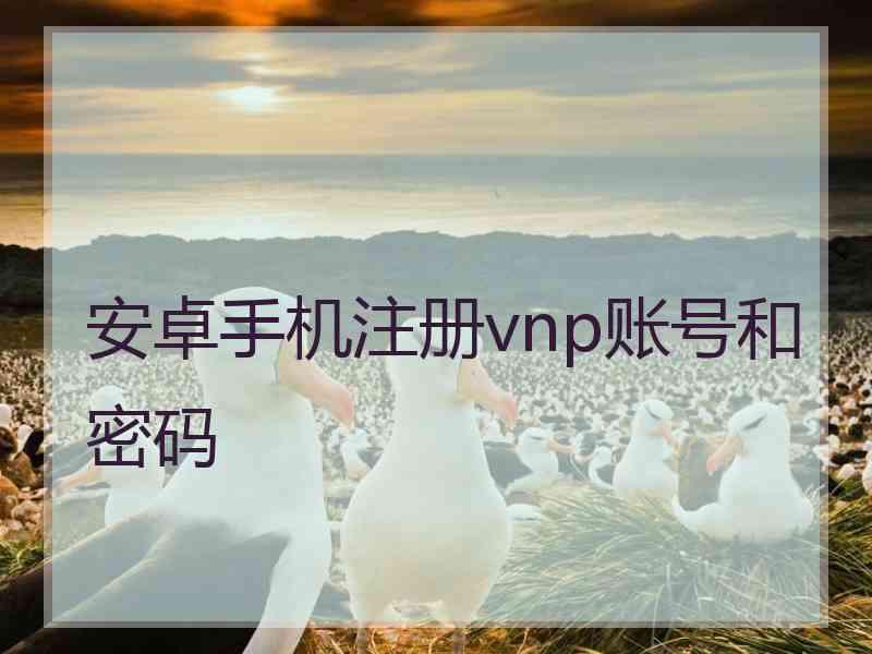 安卓手机注册vnp账号和密码