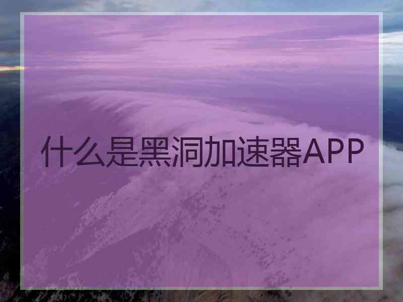 什么是黑洞加速器APP