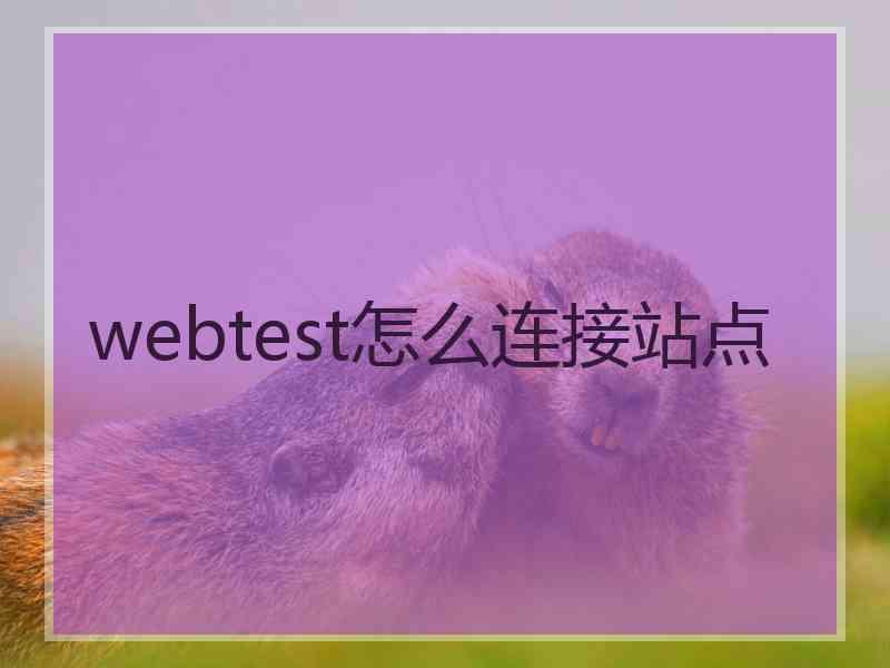 webtest怎么连接站点