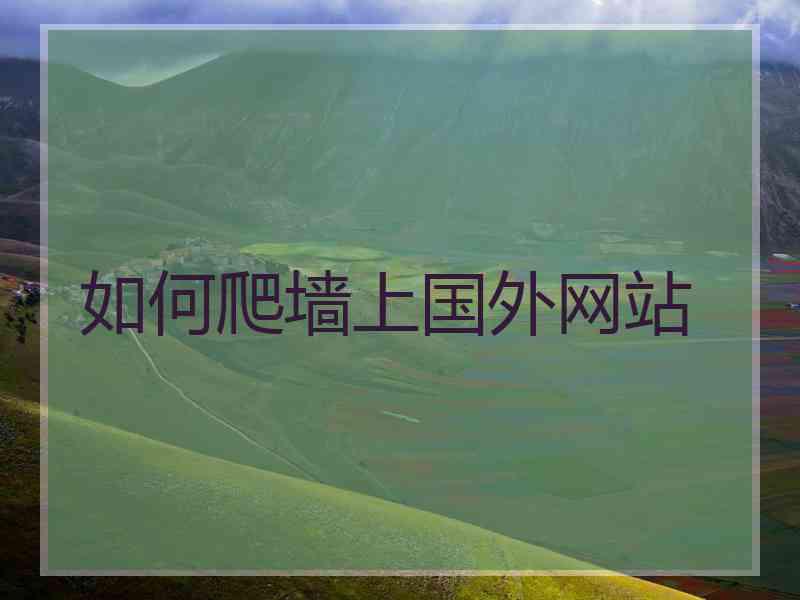 如何爬墙上国外网站