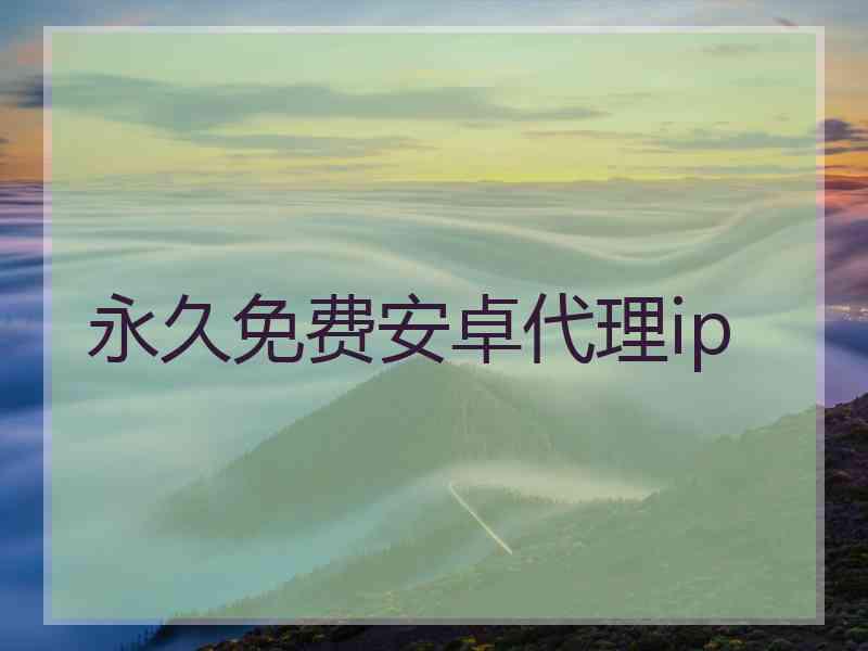 永久免费安卓代理ip