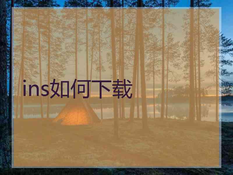 ins如何下载